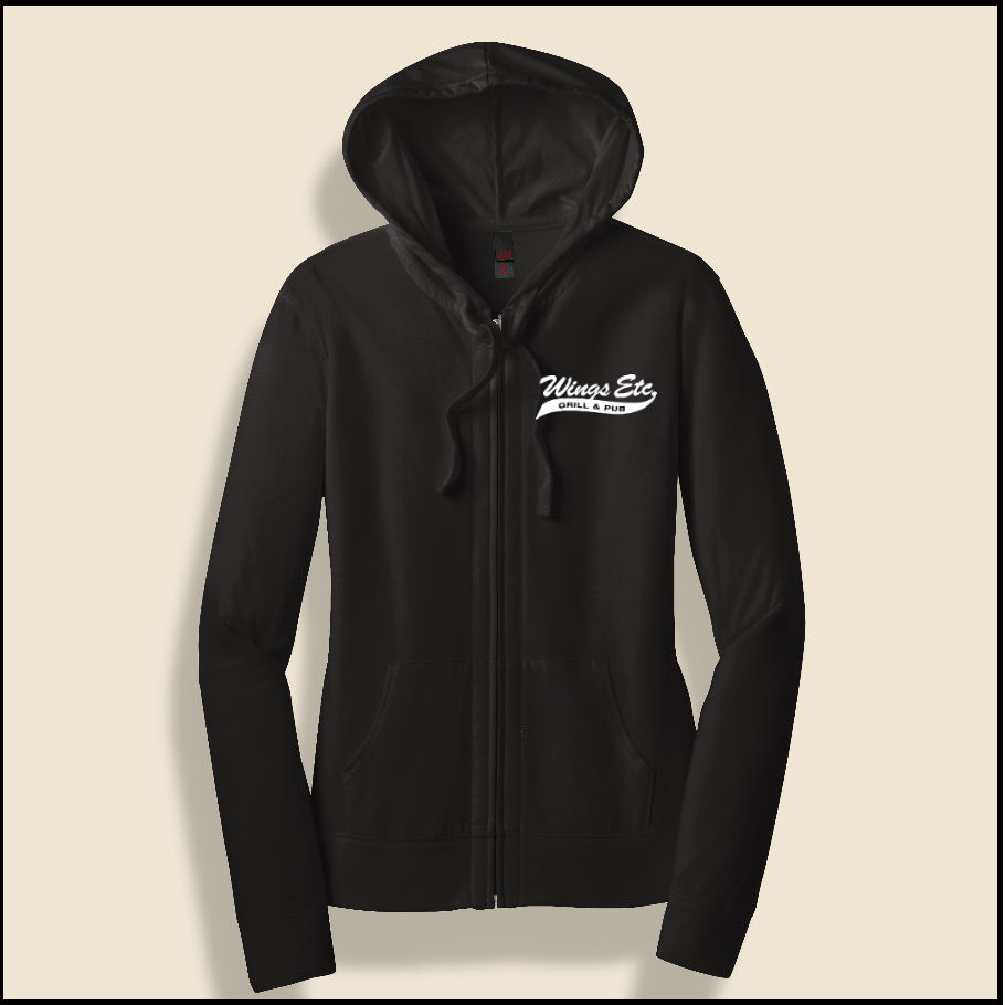 Black Ladies Wings Etc. Zip Up Hoodie